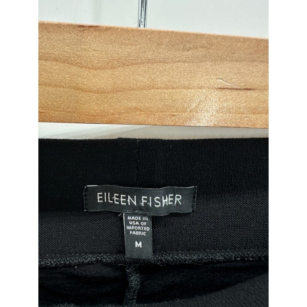 Eileen Fisher Pants Women Medium Black Cropped‎ Pull On Stretch Waist Viscose - Picture 6 of 7